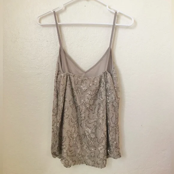 Sequin and Lace V-Neck Camisole Women's Size Large - Picture 3 of 5